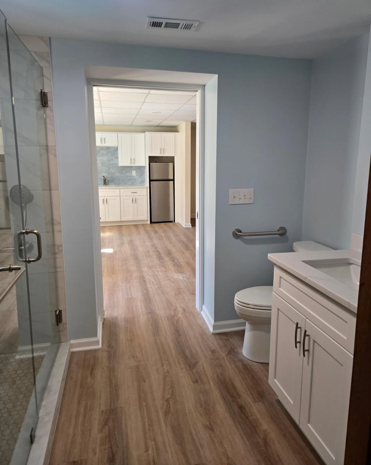 Basement bathroom finish